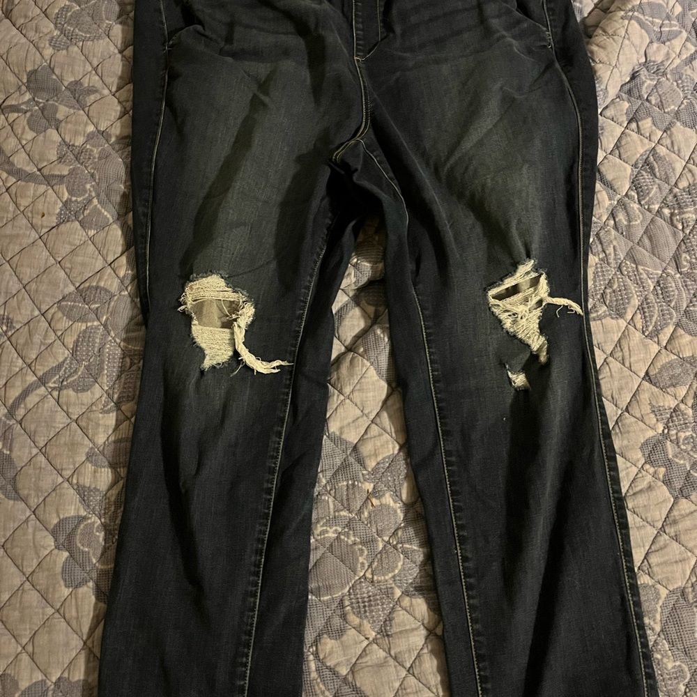 Torrid Black Straight‎ Leg Jeans with Dinosaur Patches
